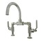 Kingston Brass Whitaker Industrial Style Bridge Bathroom Faucet W/ Pop-Up Drain, Nickl KS2176KL - alternate 1